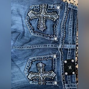 miss me rhinestone cross skinny jeans size 34🖤
